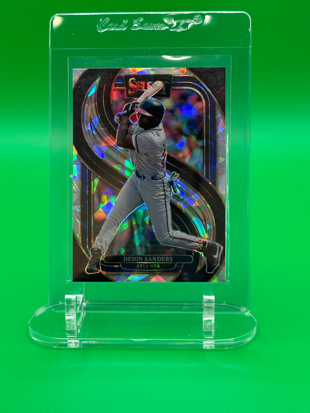 Deion Sanders 2025 Panini Select Cracked Ice Prizm Premier Level Baseball Card