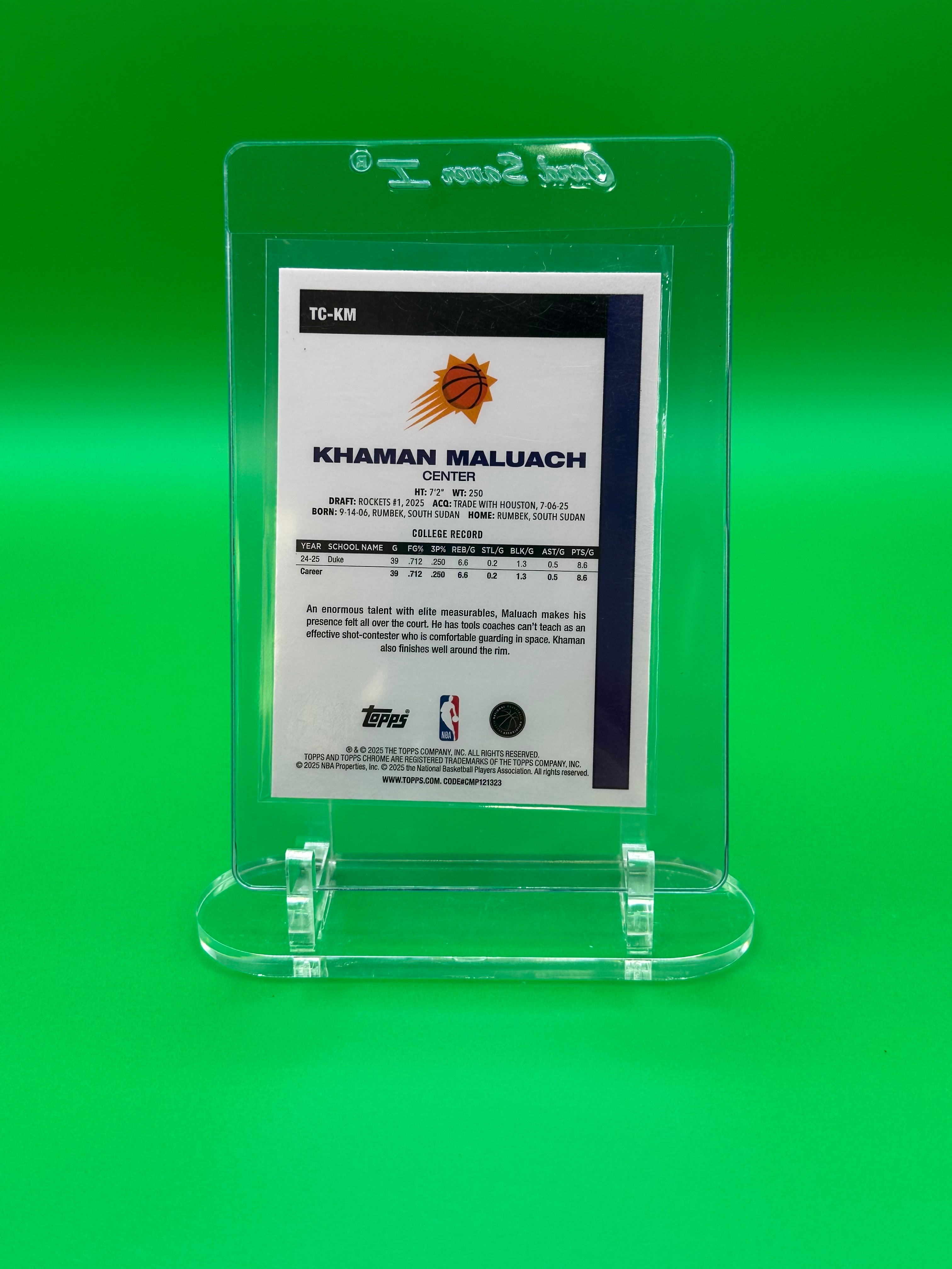 2025 Topps Chrome Khaman Maluach 45th Anniversary Mojo Refractor Rookie RC Phoenix Suns