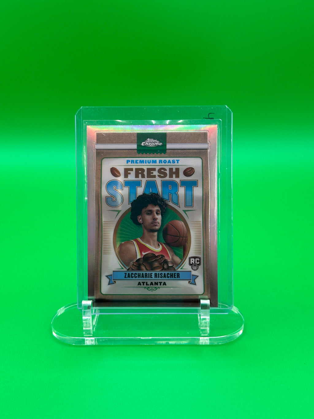 2025 Topps Chrome Zaccharie Risacher Premium Roast Fresh Start Insert Rookie RC Atlanta Hawks