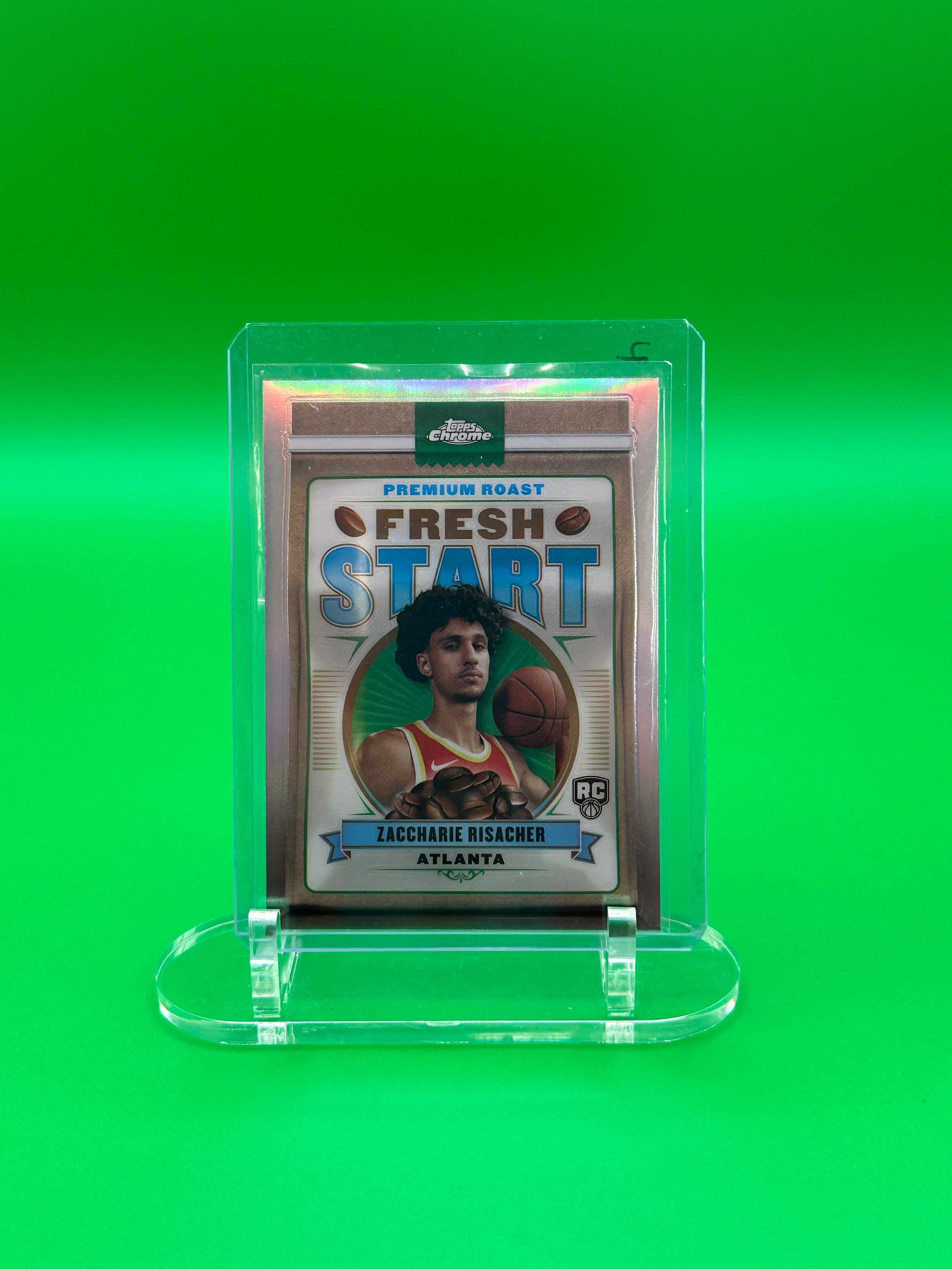 2025 Topps Chrome Zaccharie Risacher Premium Roast Fresh Start Insert Rookie RC Atlanta Hawks