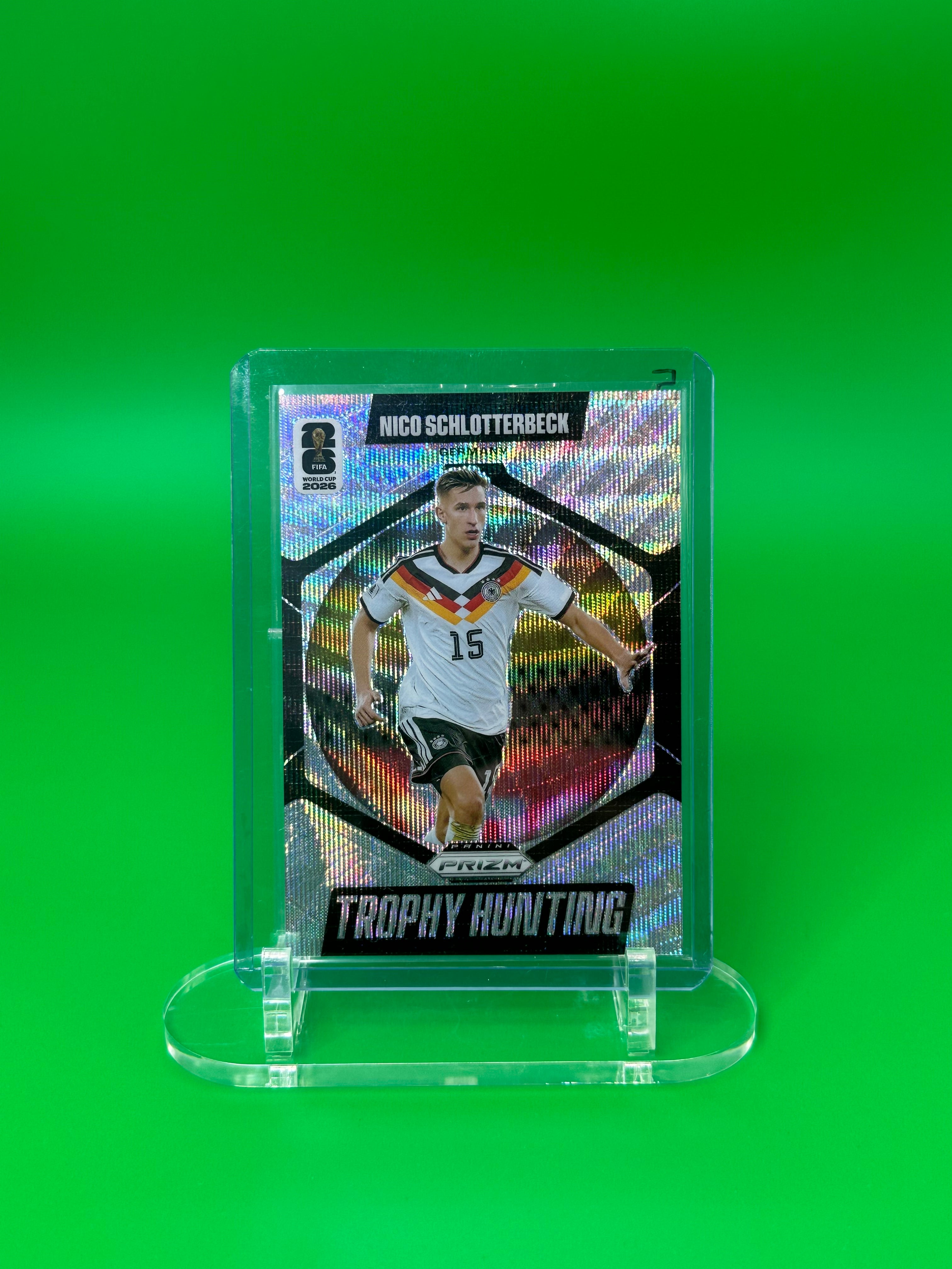 2026 Panini Prizm FIFA World Cup Nico Schlotterbeck Trophy Hunters Wave Prizm