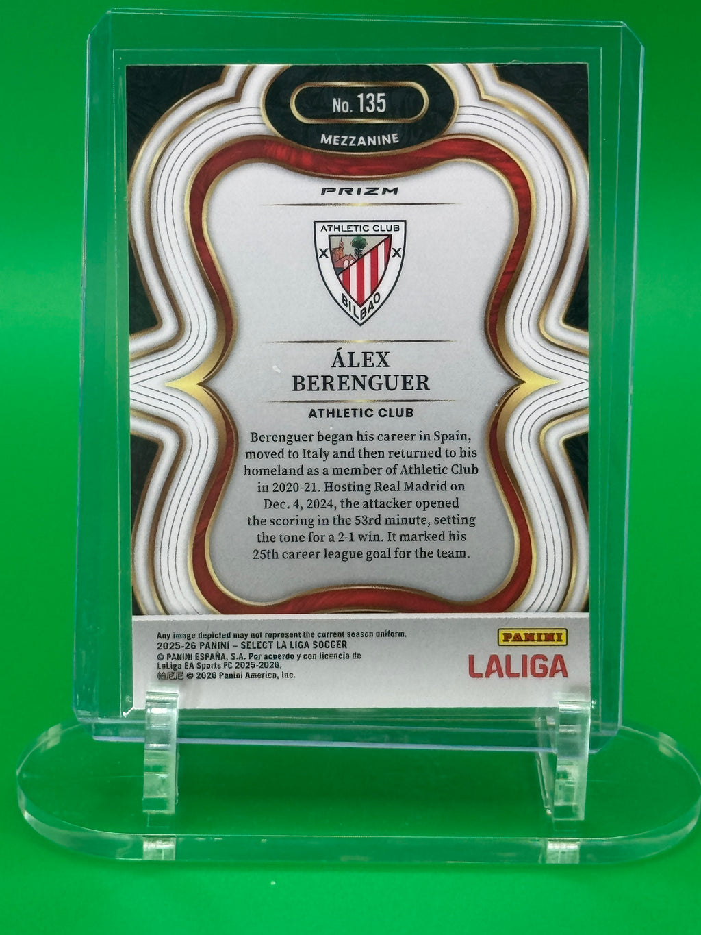 2025-26 Panini Select La Liga White Sparkle Limited Release ÁLEX BERENGUER Mezzanine Athletic Club Bilbao EA Sports FC