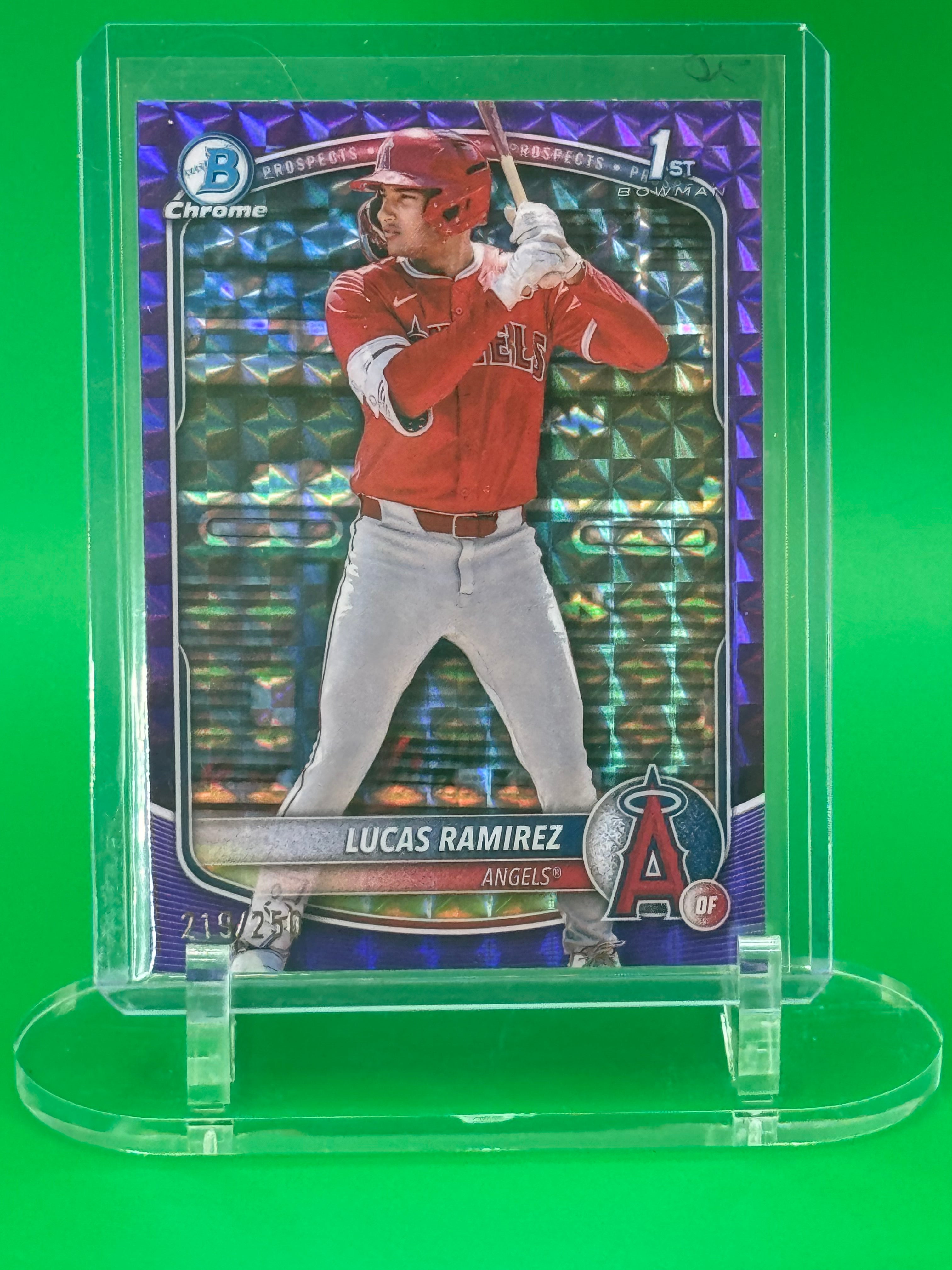 2025 Bowman Chrome Lucas Ramirez Purple Refractor First Bowman #219/250 Los Angeles Angels