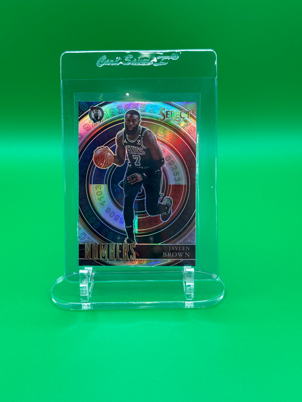 2020-21 Panini Select Jaylen Brown Numbers Insert Prizm Boston Celtics