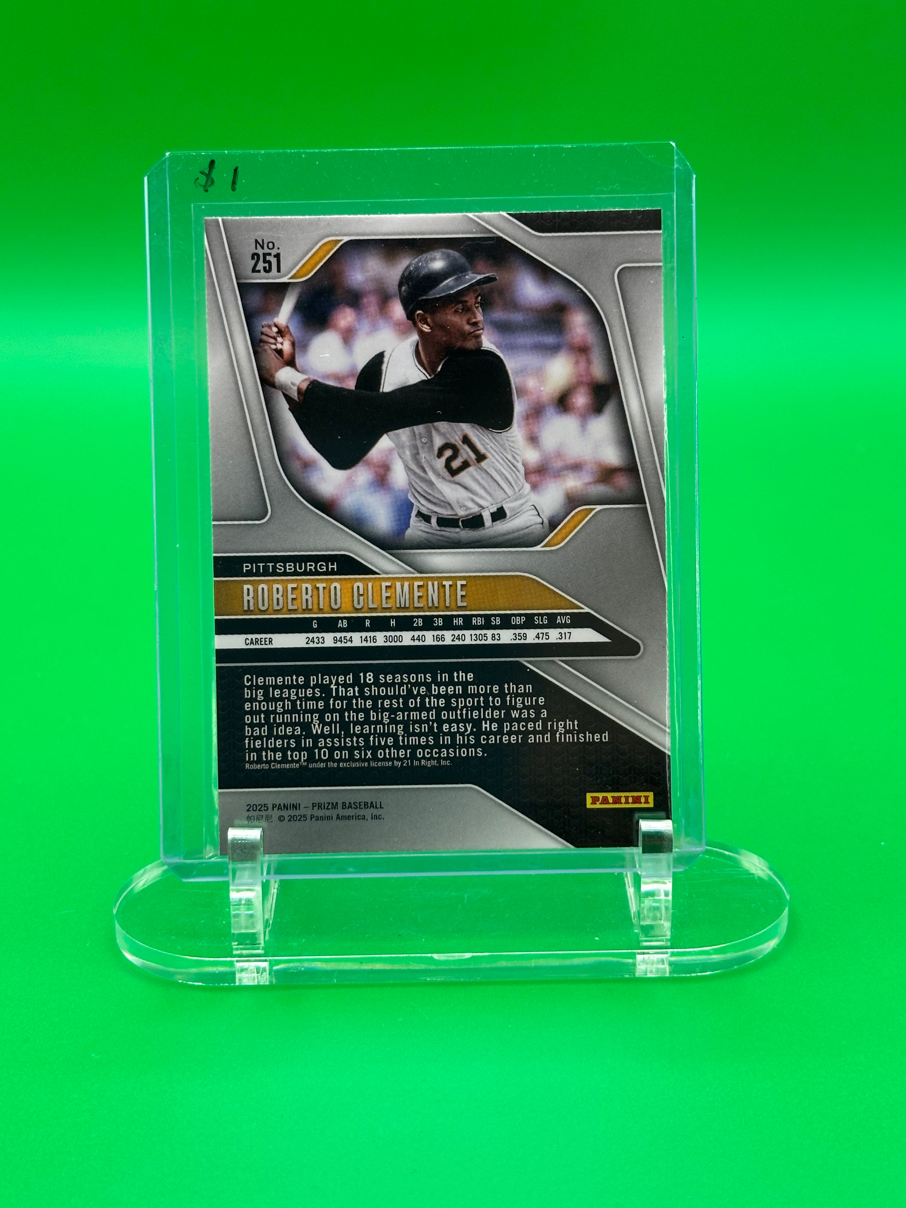 Roberto Clemente 2025 Panini Prizm Baseball Card