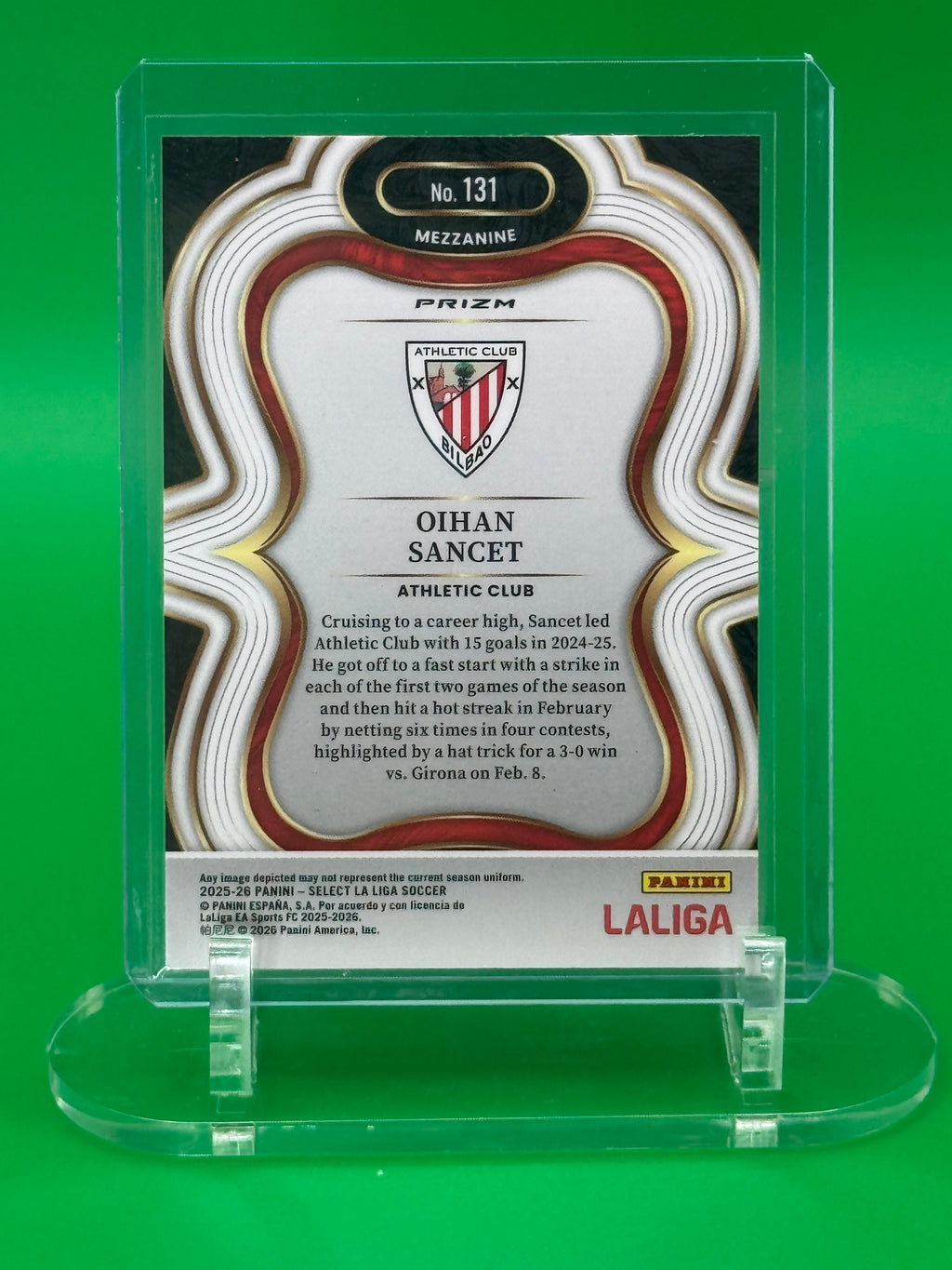 2025-26 Panini Select La Liga White Sparkle Limited Release OIHAN SANCET Mezzanine Athletic Club Bilbao EA Sports FC