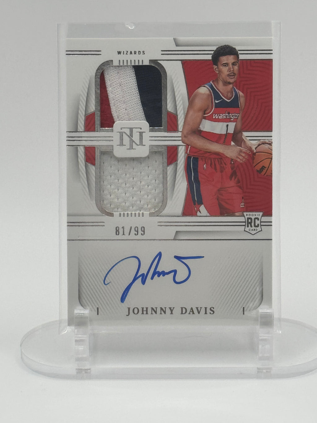 2022-23 Panini National Treasures Johnny Davis RC Auto Jersey /99 Rookie Patch Auto RPA Wizards