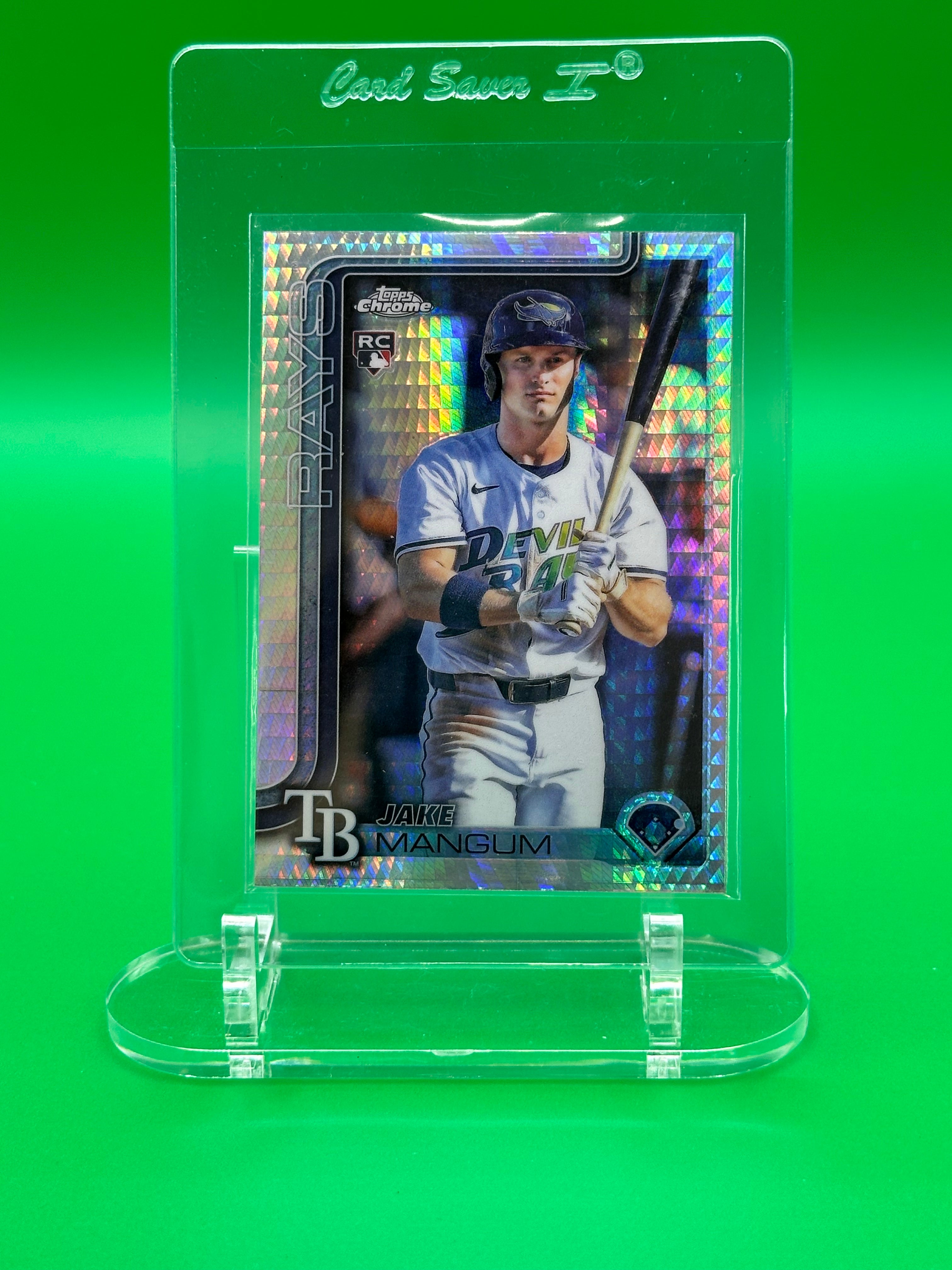 Jake Mangum 2025 Topps Chrome Prism Refractor RC Rookie Baseball Card