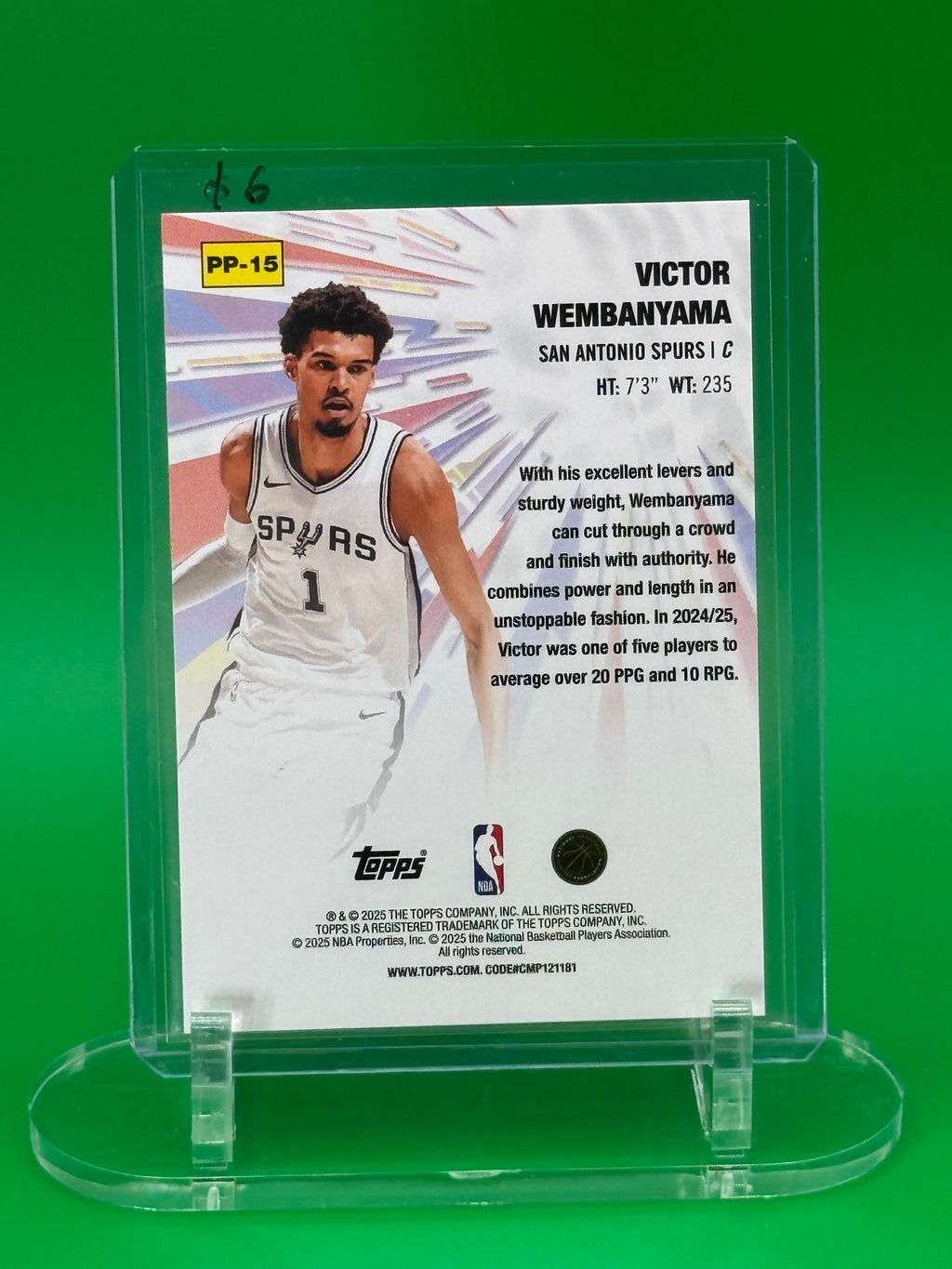2025 Topps Power Players Victor Wembanyama San Antonio Spurs