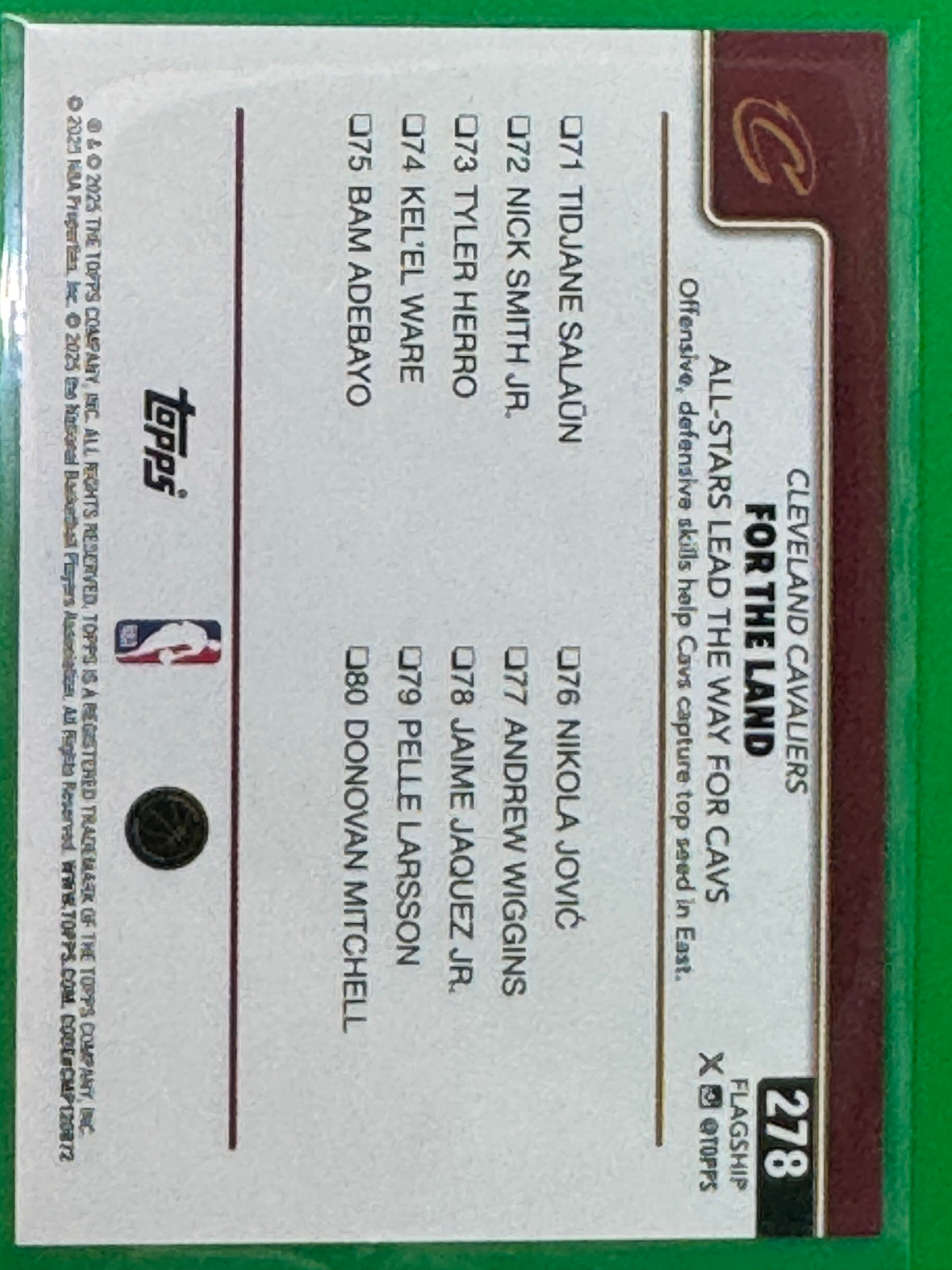 2025 Topps Cleveland Cavaliers “FOR THE LAND” GOLD 1/1 Mitchell/Allen NBA