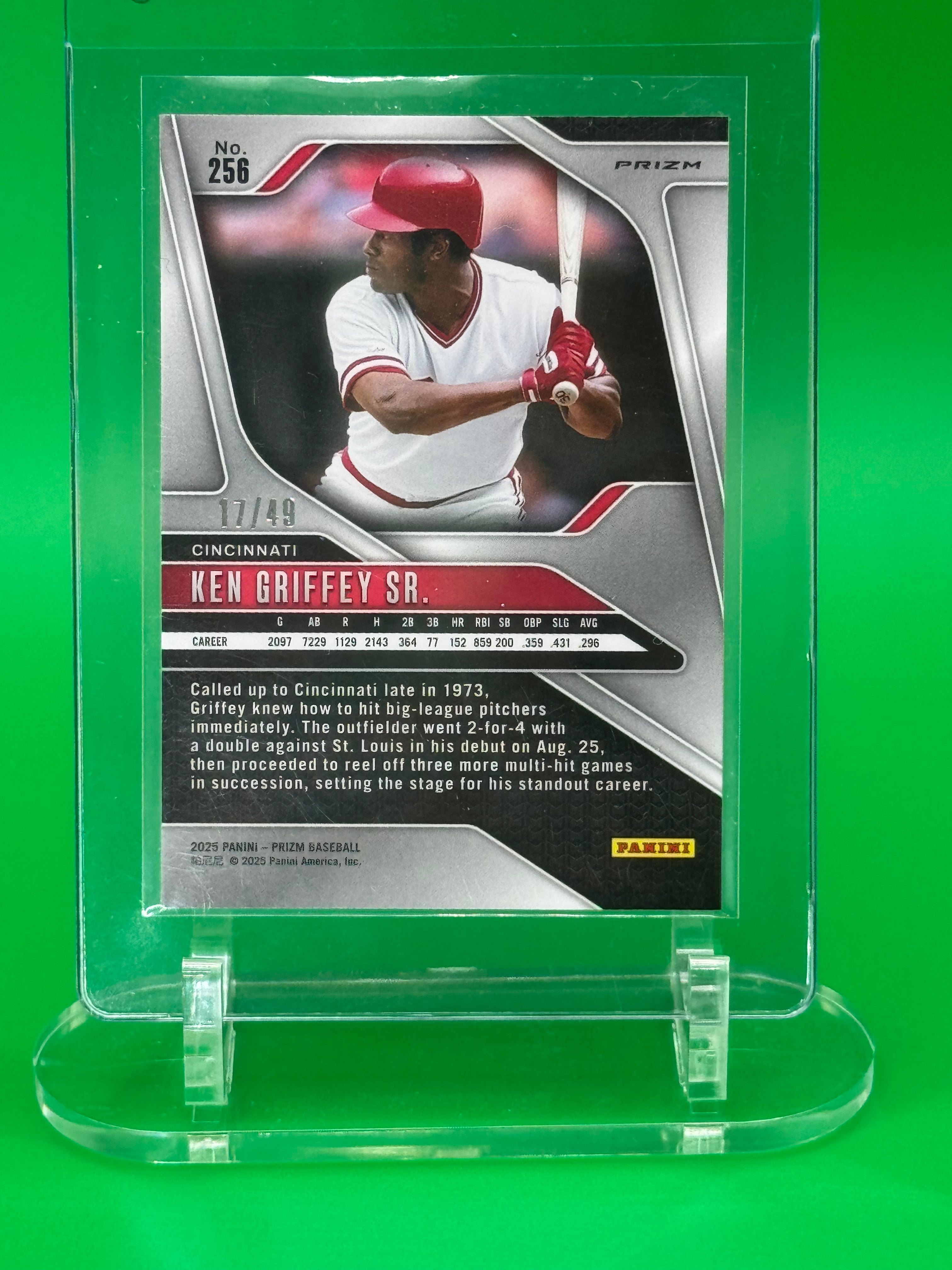 2025 Panini Prizm KEN GRIFFEY SR Orange Prizm /49 Cincinnati Reds