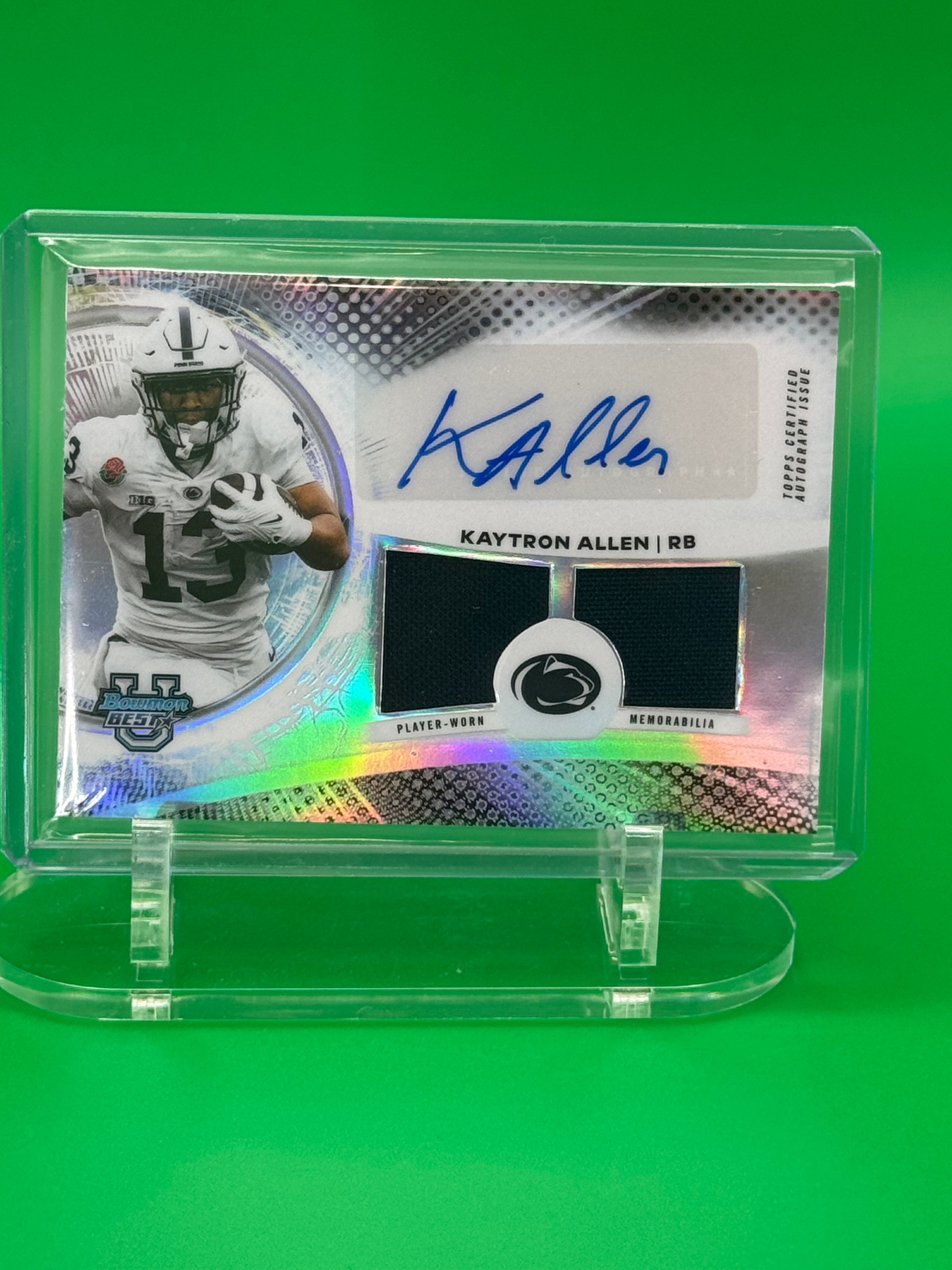 2025 Bowman Best U KAYTRON ALLEN Auto Dual Patch Relic Penn State RB