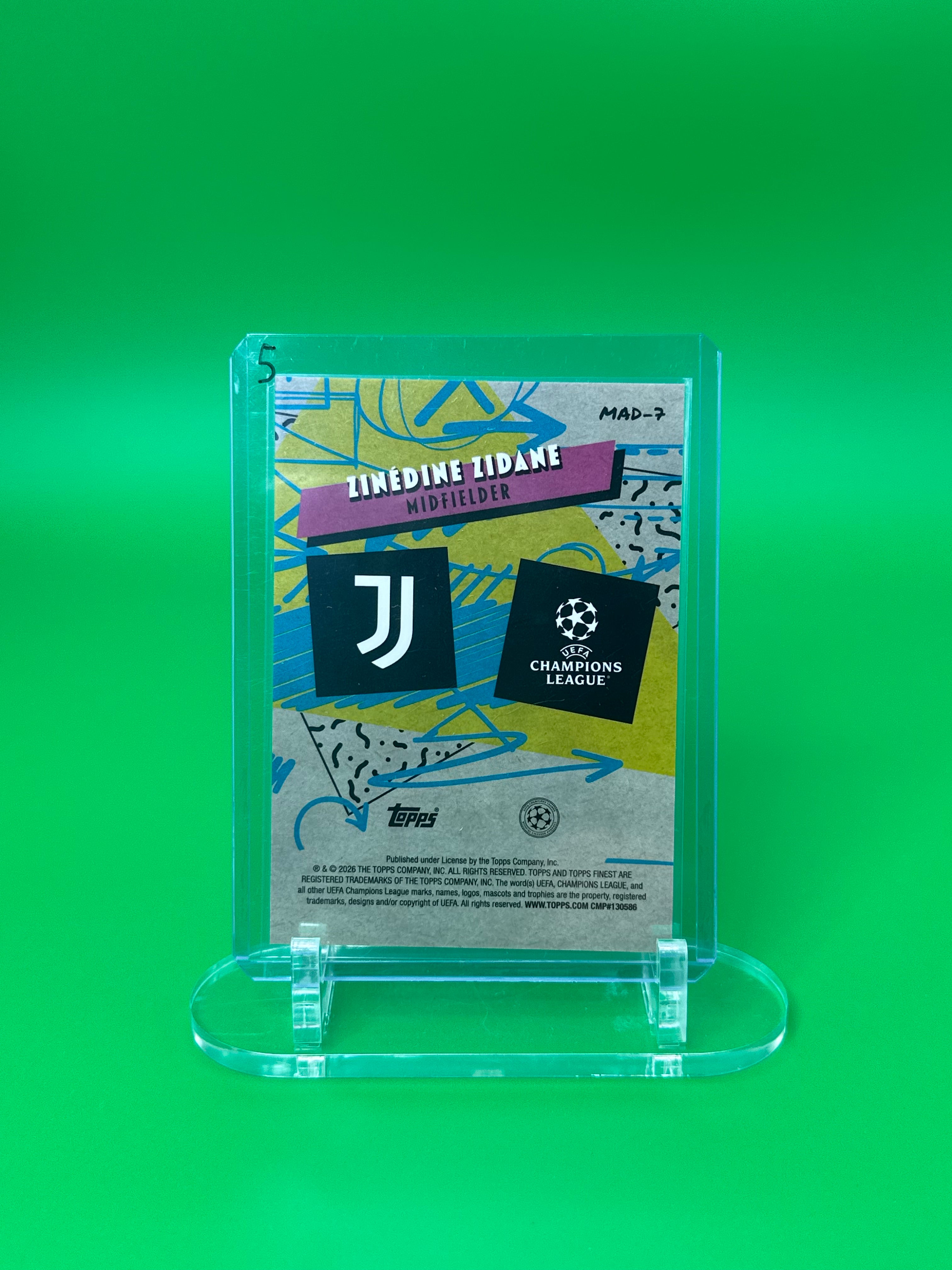 2025-26 Topps Finest UEFA Zinedine Zidane 90's Madness Refractor