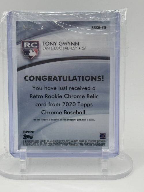 2020 Topps Chrome Tony Gwynn 3/5 Retro Rookie Chrome Relic Reprint Card