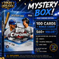 Topps Chrome Baseball 2020-INI Collection Card Box | 100 Cards + Bonus Cards | Inserts & Refractors