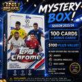 UEFA Topps Chrome 2020/21 Soccer-INI Collection Card Box | 100 Cards + Bonus Cards | Inserts & Refractors