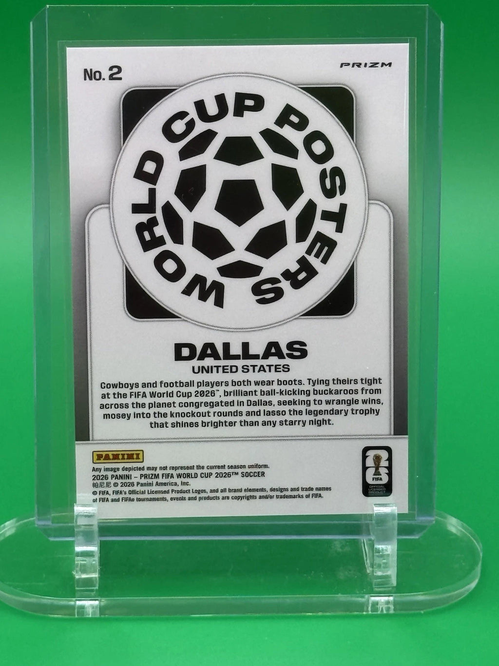 Dallas Host City Poster card back