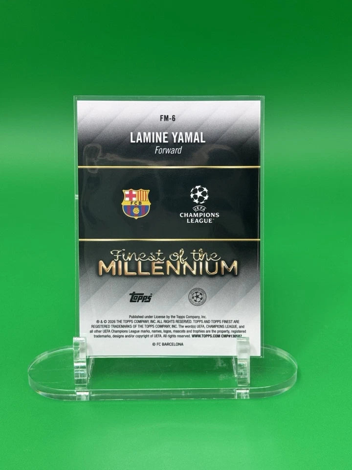 2026 Topps Finest Soccer UEFA Finest of the Millenium Lamine Yamal Silver Spain back
