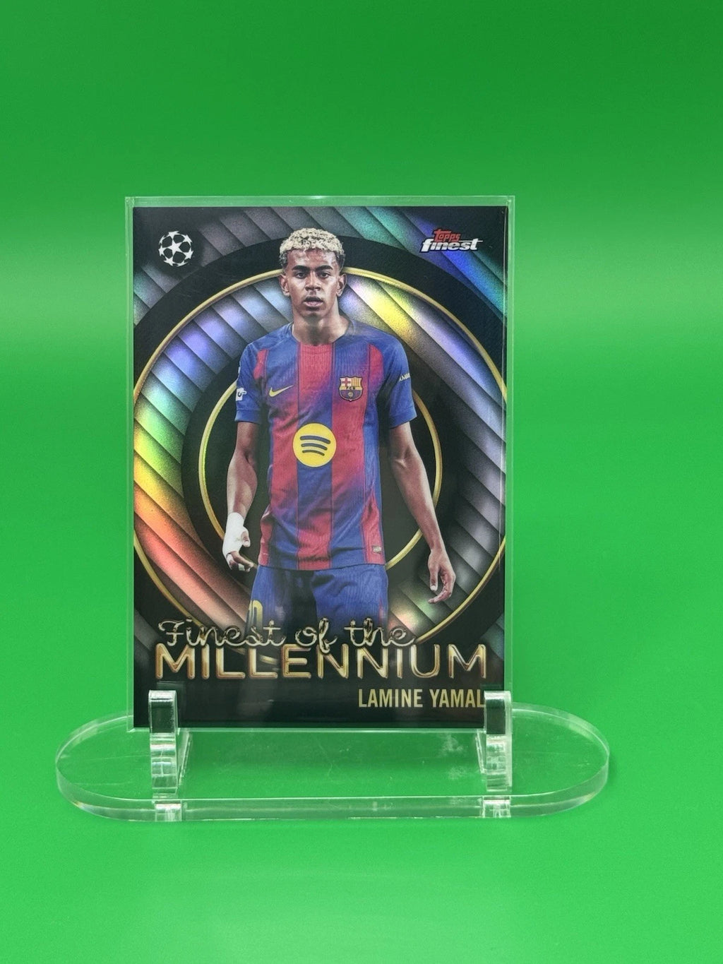 2026 Topps Finest Soccer UEFA Finest of the Millenium Lamine Yamal Silver Spain front