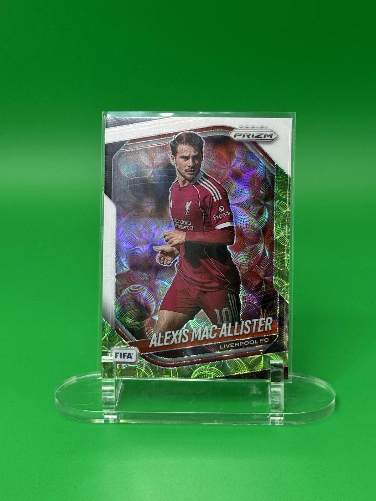 2025-26 Panini Prizm FIFA Choice White & Green SSP Alexis Mac Allister Argentina front