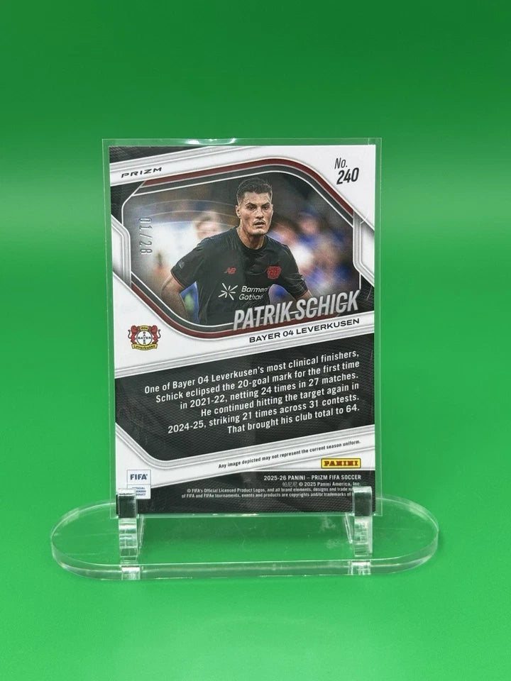 2025-26 Panini Prizm FIFA Choice Cherry Blossom SSP Patrick Schick #01/28 Bayer back