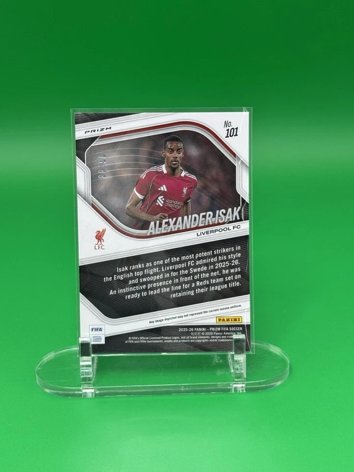 2025-26 Panini Prizm FIFA Choice Red Choice Prizm Alexander Isak-Liverpool #06/88 back