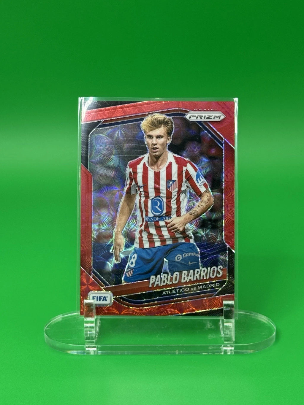 25-26 Panini Prizm FIFA Red Choice Prizm Pablo Barrios-Atletico de Madrid #08/88 front
