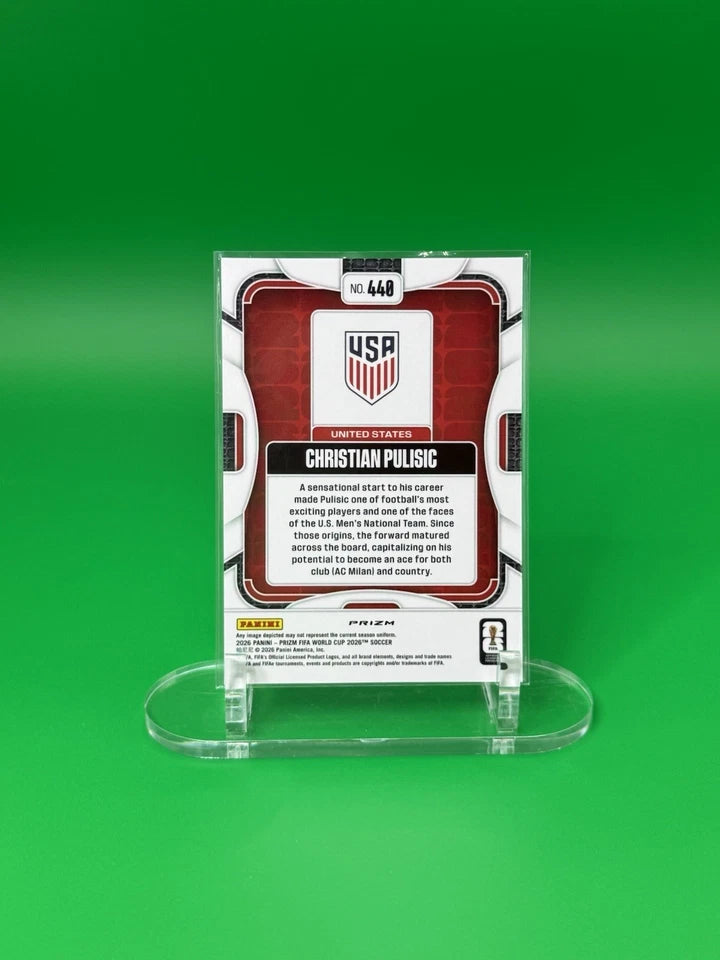 Panini Prizm FIFA World Cup 2026 Christian Pulisic Wave Prizm - USA - AC Milan back