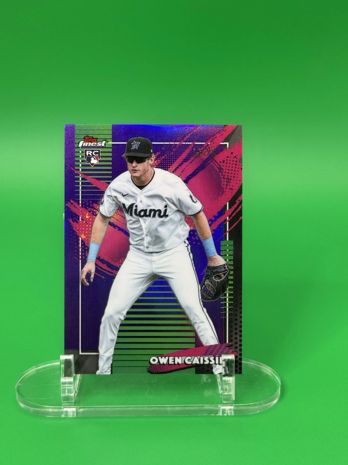 2026 Topps Finest MLB Owen Cassie Purple Refractor Rare RC SN #36/75 front