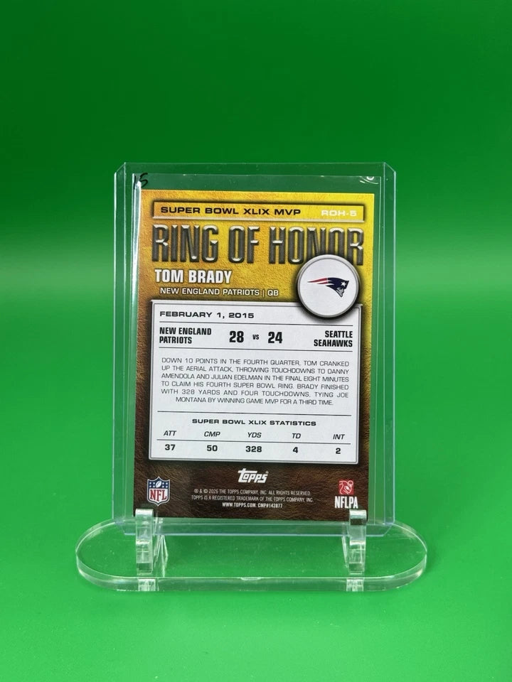 2026 Topps Flagship NFL Tom Brady Ring of Honor Insert New England Patriot ROH-5 back