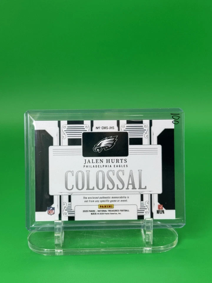 2025 National Treasures NFL Jalen Hurts Colossal Patch#12/49 Philadelphia CMS-JHS back