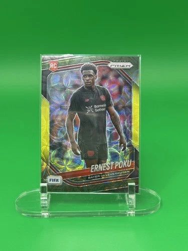 2025-26 Panini Prizm FIFA Choice Ernest Poku Yellow-Green SSP Bayer Leverkusen
