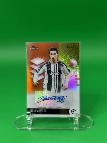 2026 Topps Finest UEFA Fabio Miretti Orange Refractor Auto 18/25 Juventus