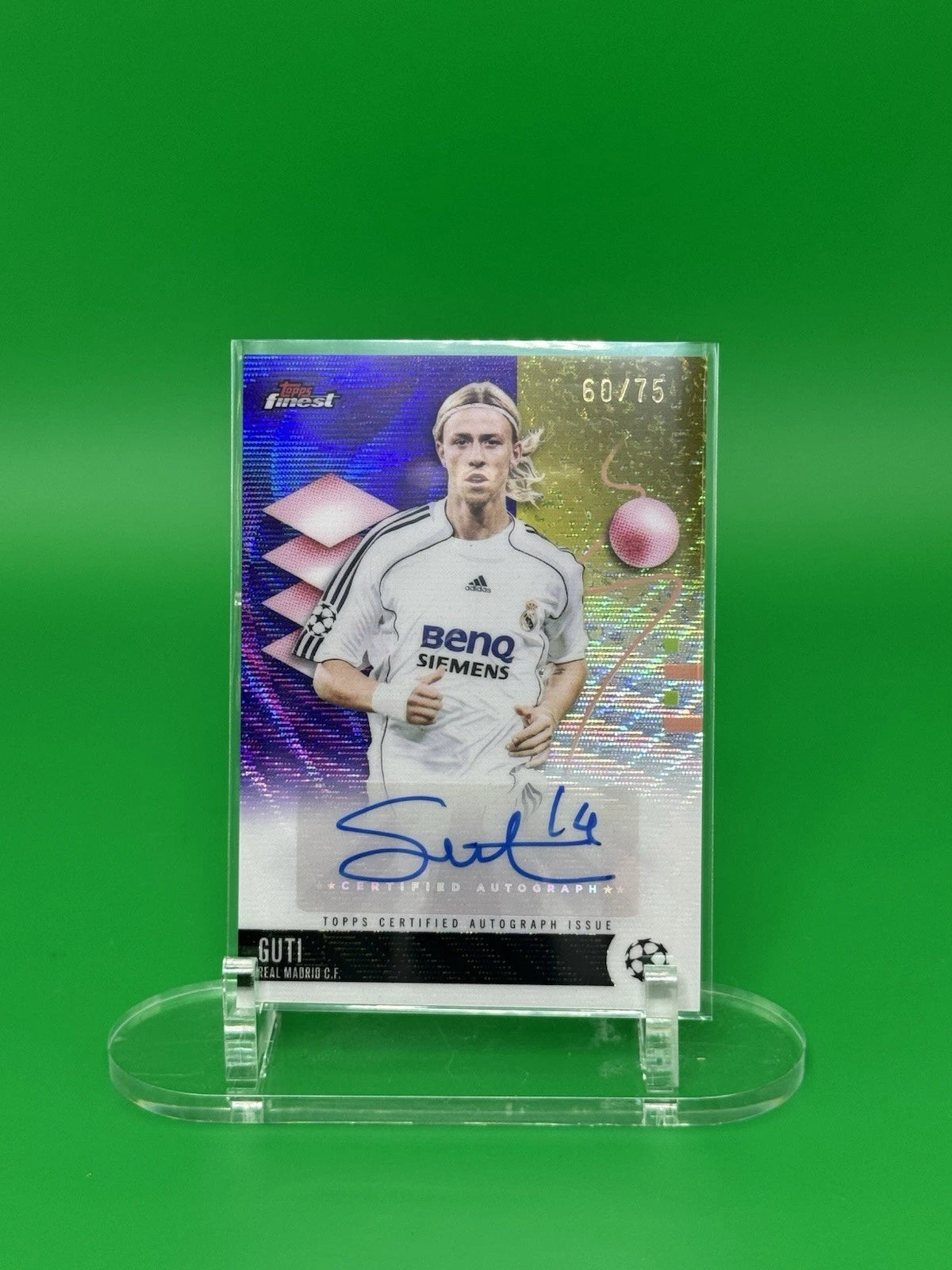 Guti Topps Finest Purple Wave autograph 60 of 75