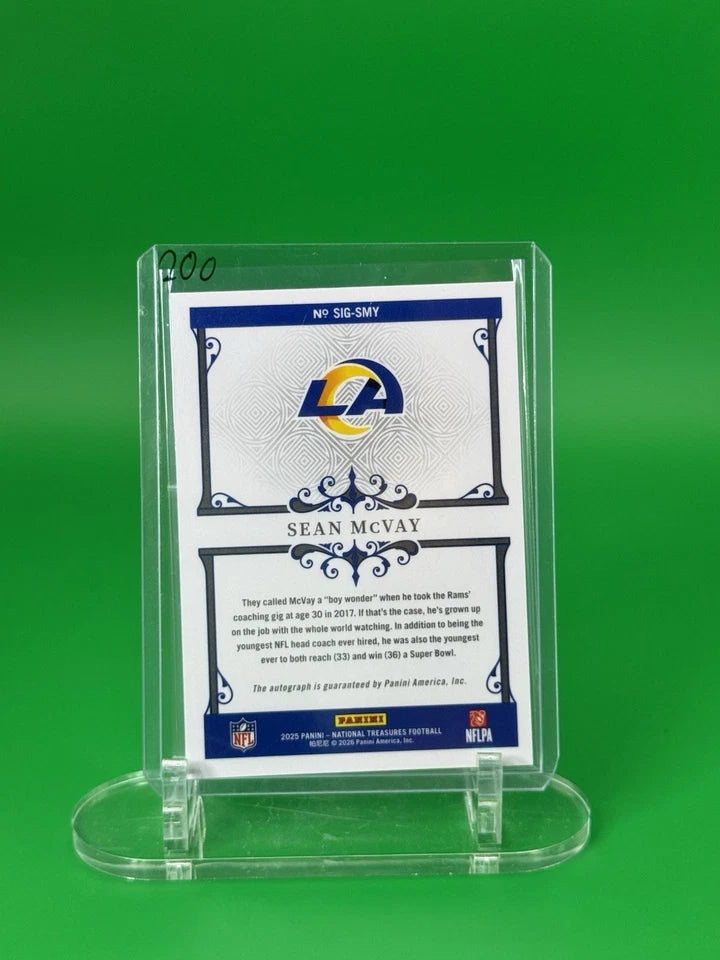 Sean McVay Signatures Auto 20/49 back