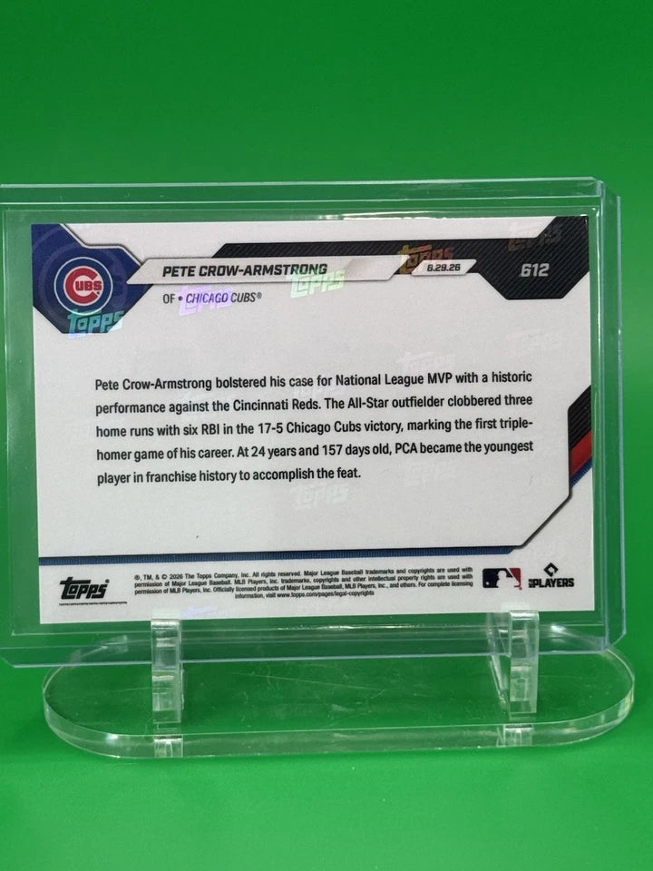 Pete Crow-Armstrong Topps Now 25/25 back