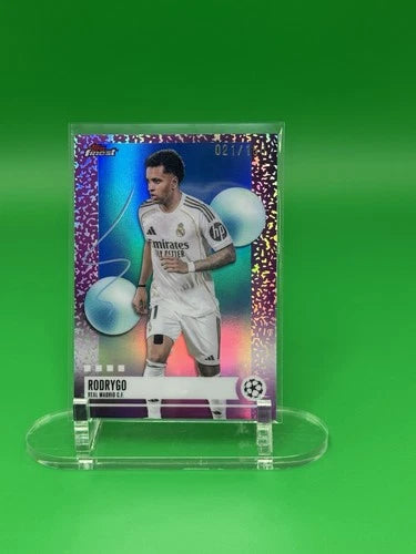 2026 Topps Finest UEFA Rodrygo Blue Parallel 021/150 Brazil Real Madrid
